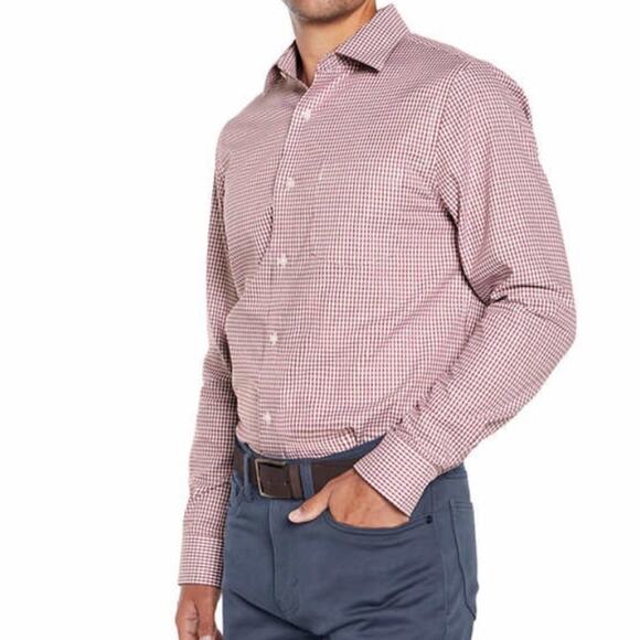 Banana Republic Men's Dress Shirt Non-Iron Red Checked Button Down XL NWT - Picture 1 of 8